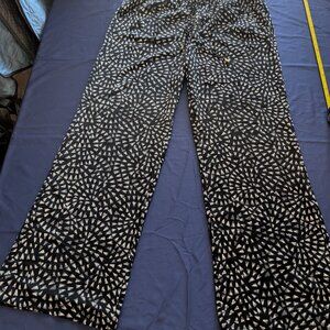 Mossimo lounge‎ pants black/white XL wide leg pull-on tie string Lightweight